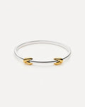 Two-tone knot silver bracelet